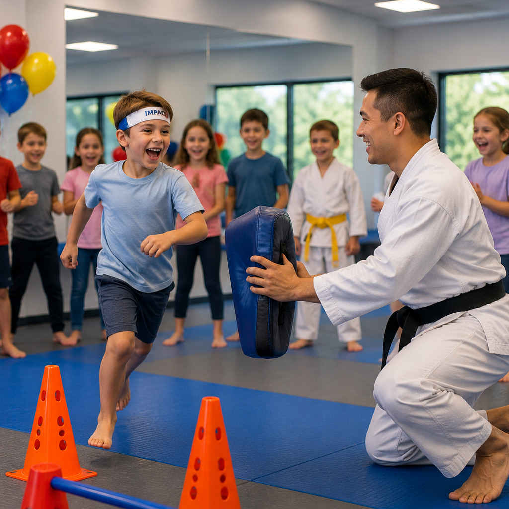 An instructor leading a The Birthday class at Go No Sen Karate in Peekskill