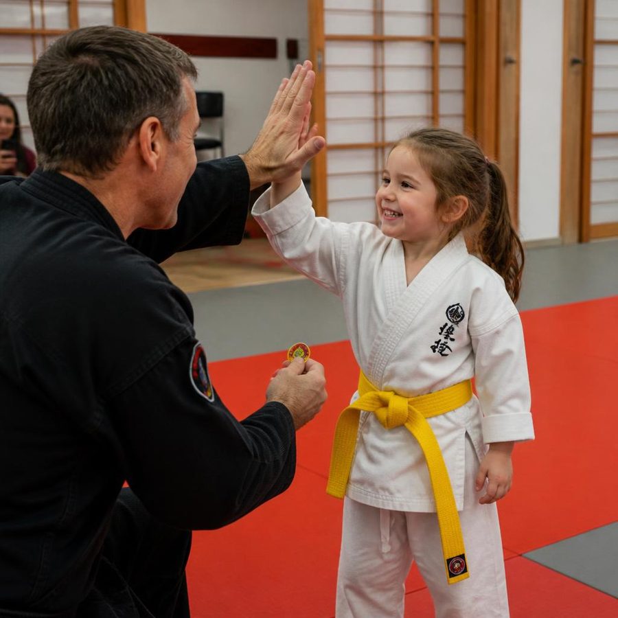 Is Your Little One students practicing drills during class at Go No Sen Karate in Peekskill