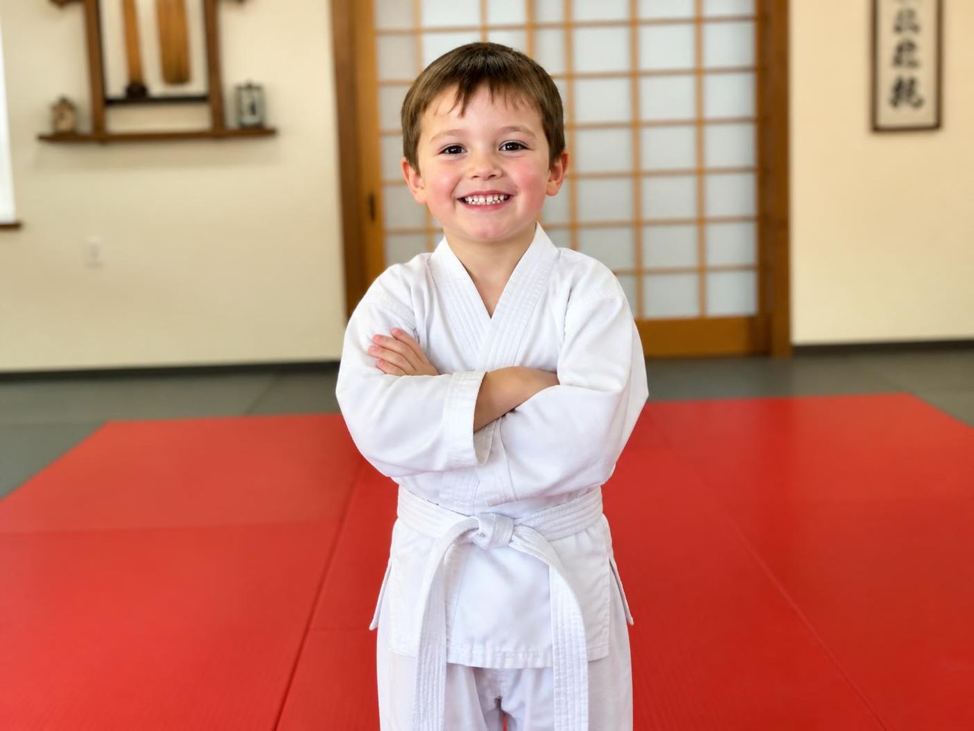The free uniform and gear included with the $49 intro offer at Go No Sen Karate