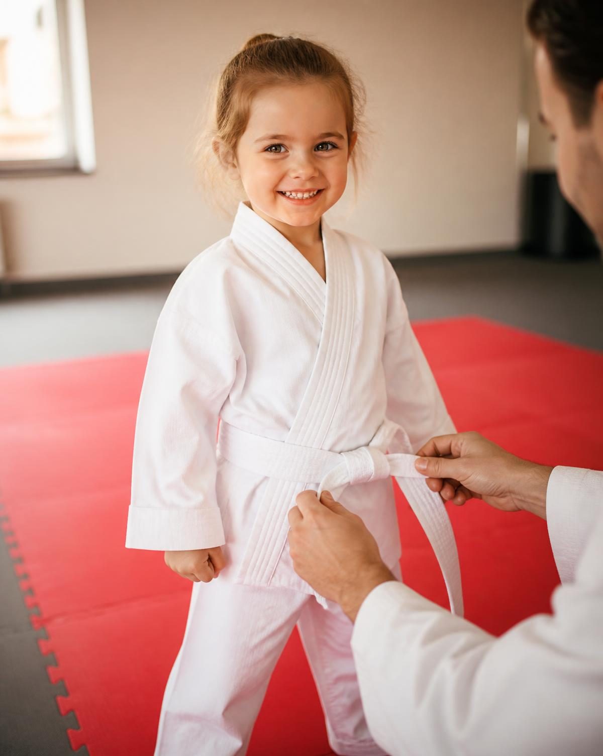 The free uniform and gear included with the $49 intro offer at Go No Sen Karate